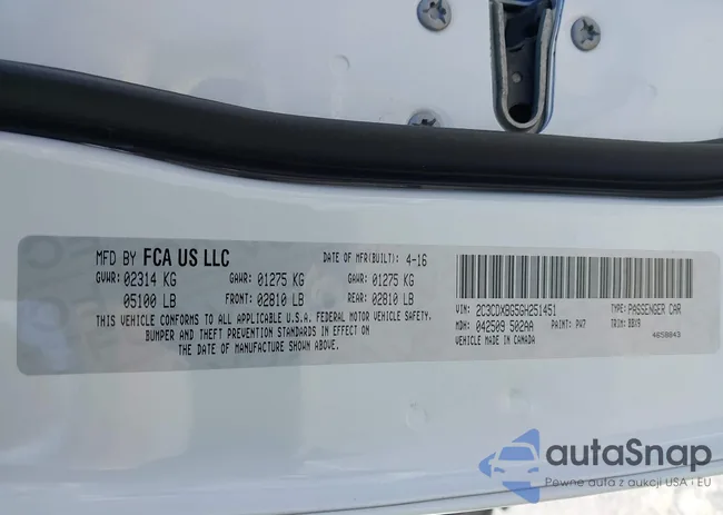 2C3CDXBG5GH251451: 39300566