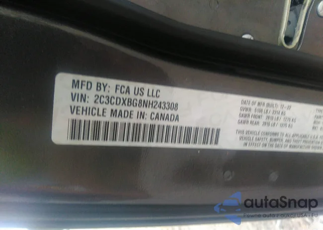 2C3CDXBG8NH243308: 39301381