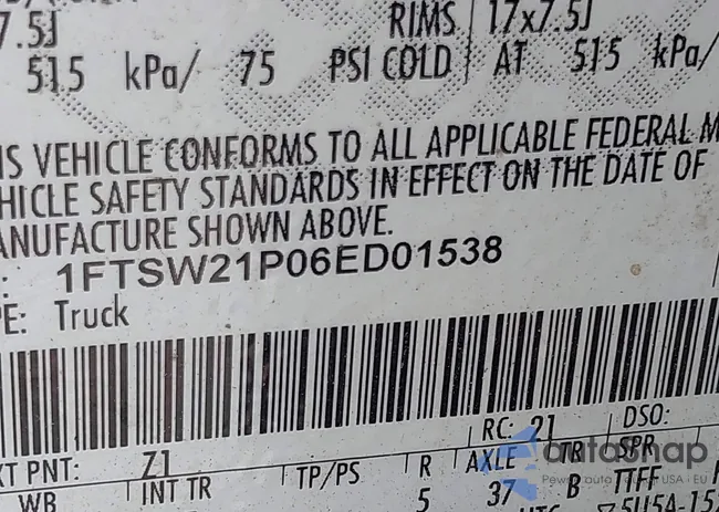 1FTSW21P06ED01538: 39303709