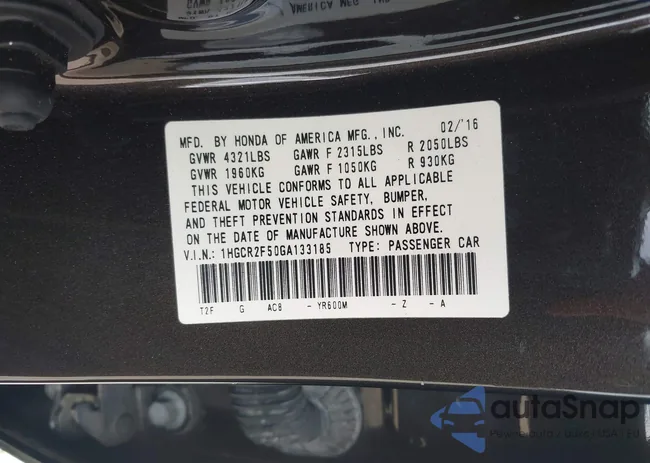 1HGCR2F50GA133185: 39306809