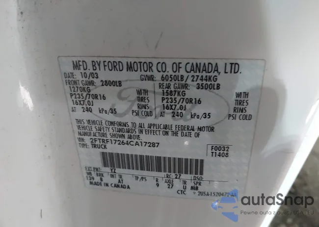 2FTRF17264CA17287: 39314552