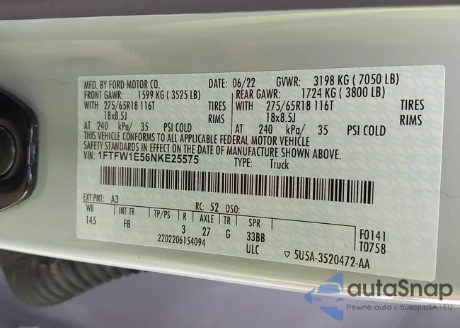 1FTFW1E56NKE25575: 39315944