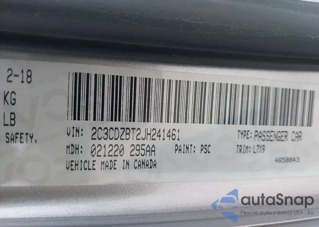 2C3CDZBT2JH241461: 39320182
