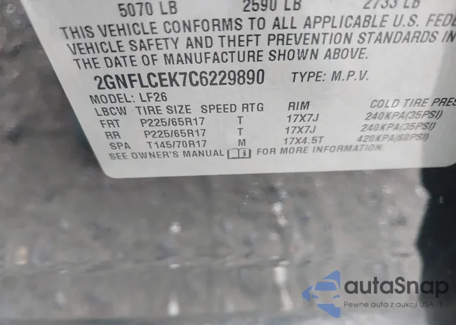 2GNFLCEK7C6229890: 39319303