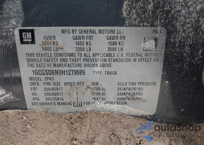 1GCGSDEN8H1279689: 39322195