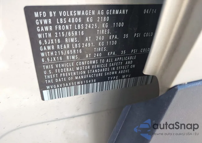 WVGAV3AX5EW615436: 39324235