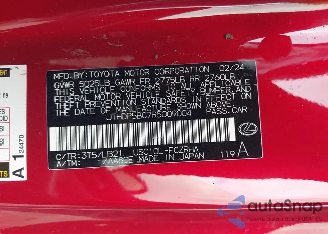 JTHDP5BC7R5009004: 39324782