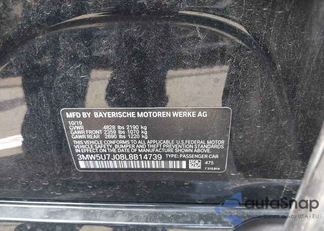 3MW5U7J08L8B14739: 39327643