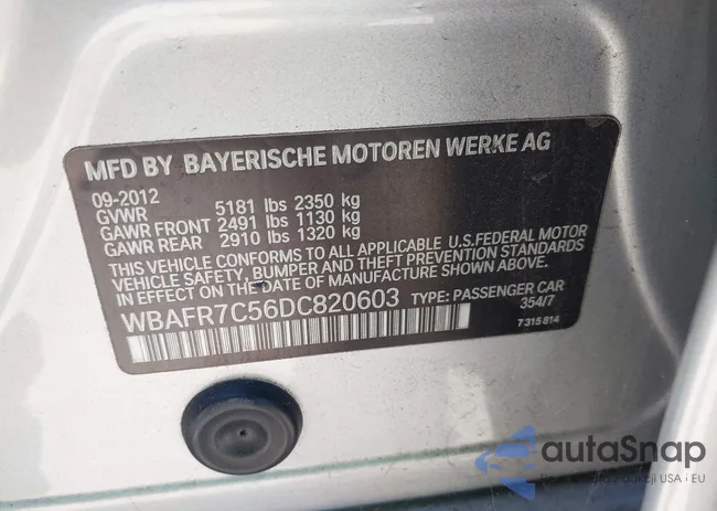 WBAFR7C56DC820603: 39333245