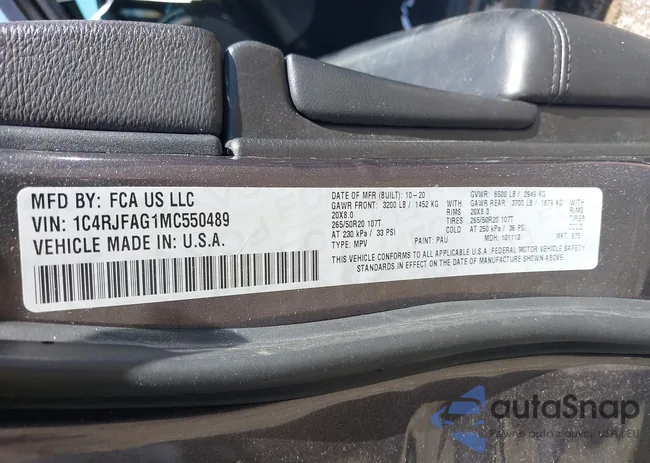 1C4RJFAG1MC550489: 39366211