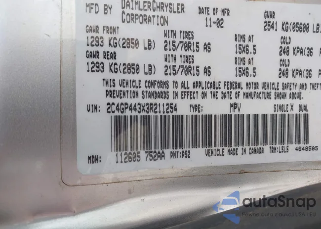 2C4GP443X3R211254: 39372465