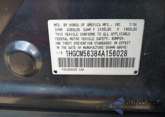 1HGCM56384A156028: 39376792