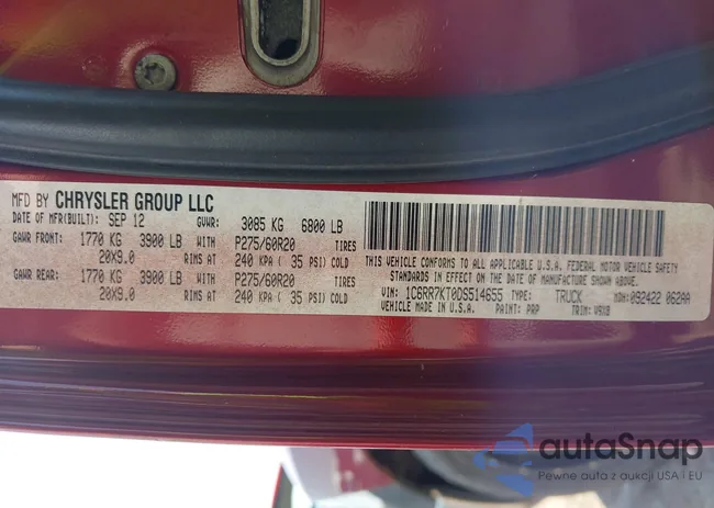 1C6RR7KT0DS514655: 39385893