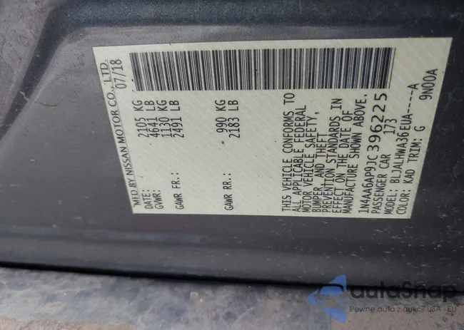 1N4AA6AP9JC396225: 39392674