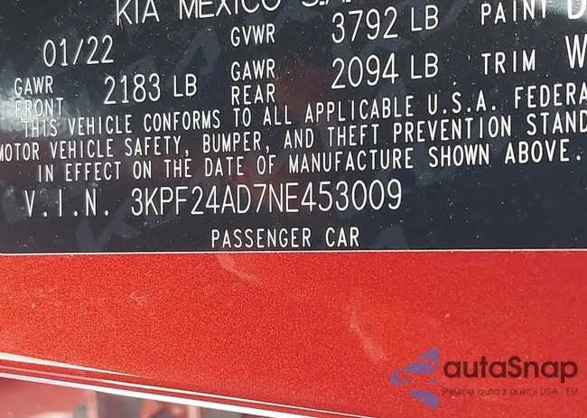 3KPF24AD7NE453009: 39395558