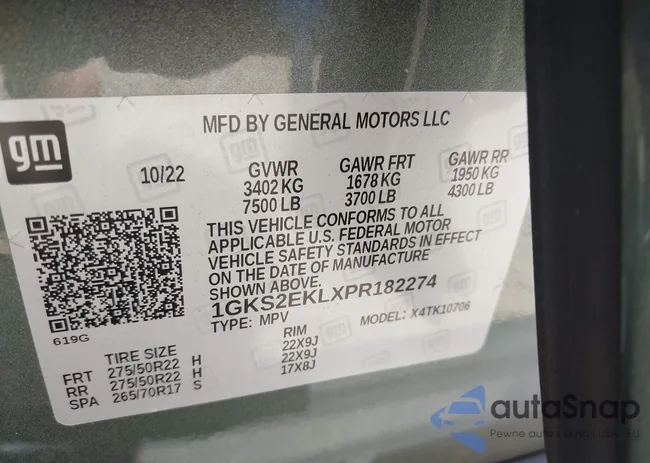 1GKS2EKLXPR182274: 39402400