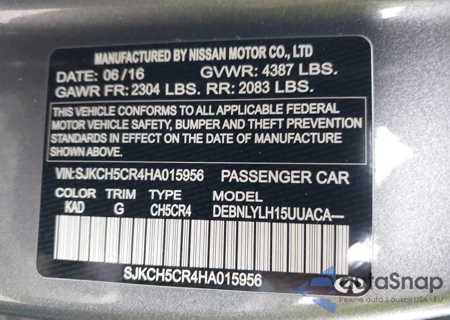 SJKCH5CR4HA015956: 39404540