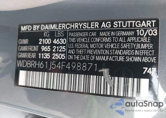 WDBRH61J54F498871: 39408395