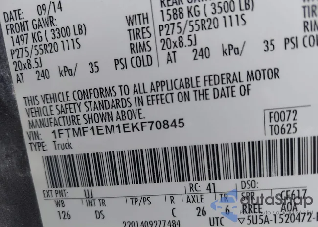 1FTMF1EM1EKF70845: 39422276