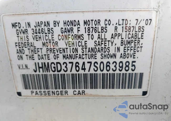 JHMGD37647S063985: 39425632