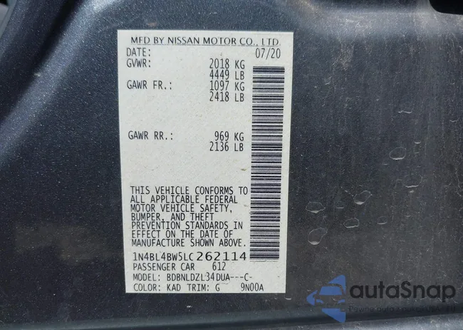 1N4BL4BW5LC262114: 39425713