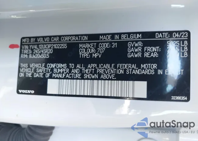 YV4L12UX3P2102255: 39426399