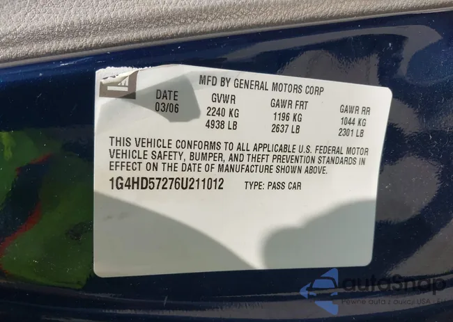 1G4HD57276U211012: 39431524