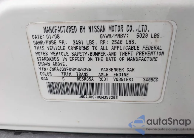 JNKAJ09F08M356265: 39432646