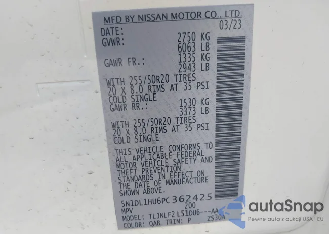 5N1DL1HU6PC362425: 39444460