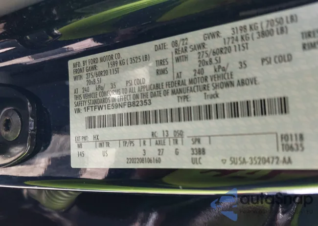 1FTFW1E59NFB82353: 39443731