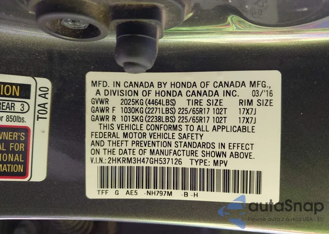 2HKRM3H47GH537126: 39445029