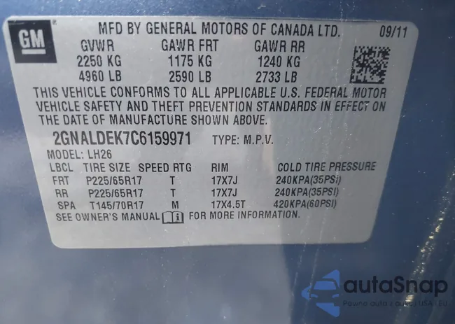 2GNALDEK7C6159971: 39446070