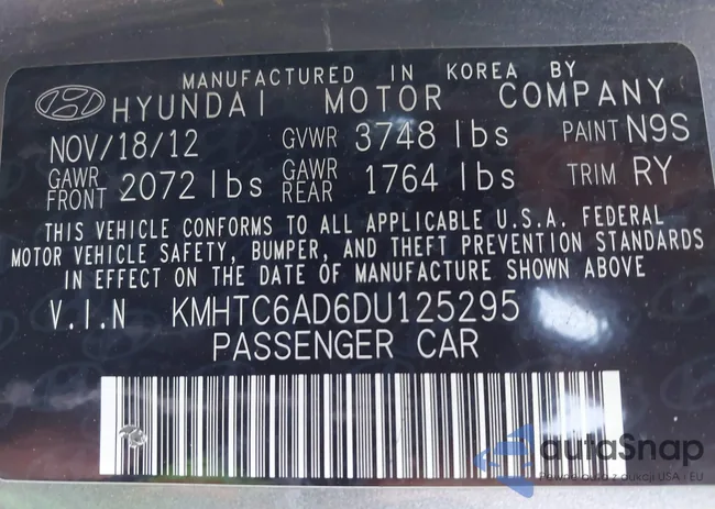 KMHTC6AD6DU125295: 39457857