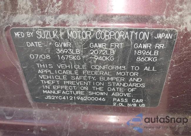 JS2YC412196200046: 39480626