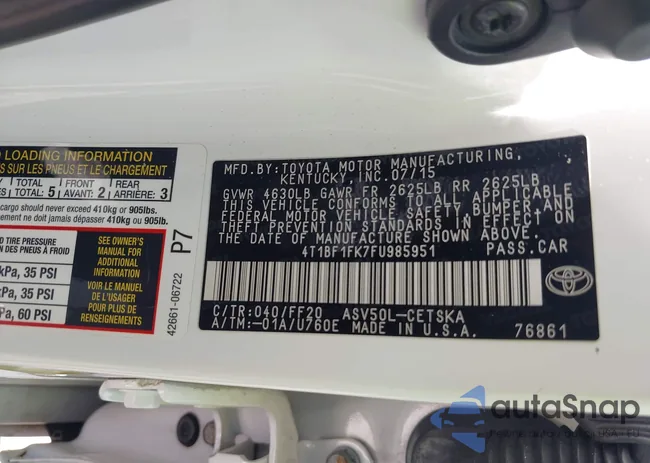 4T1BF1FK7FU985951: 39485084