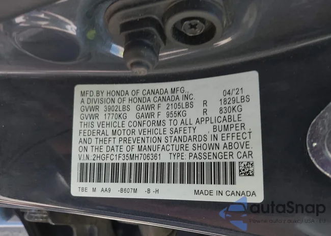 2HGFC1F35MH706361: 39503633