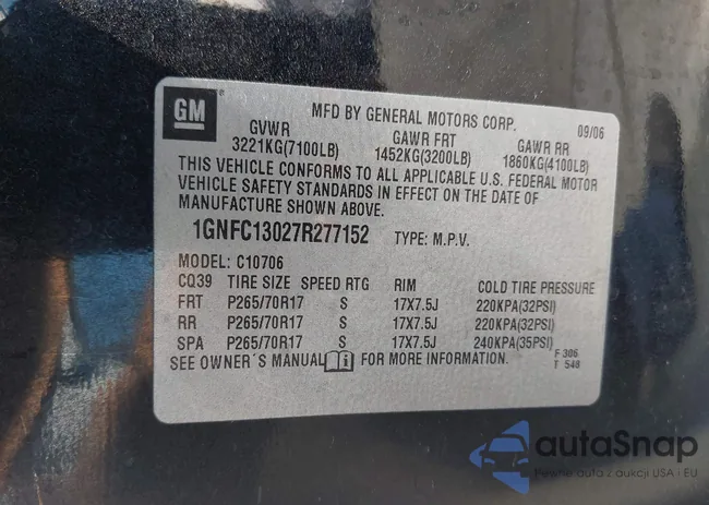 1GNFC13027R277152: 39510313