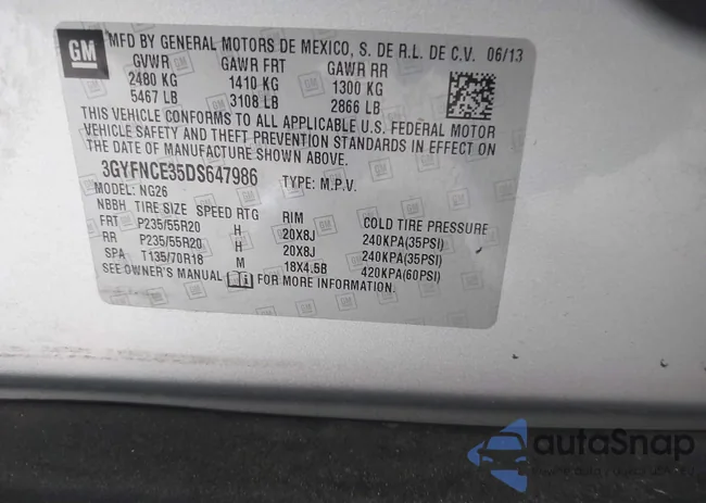 3GYFNCE35DS647986: 39510314