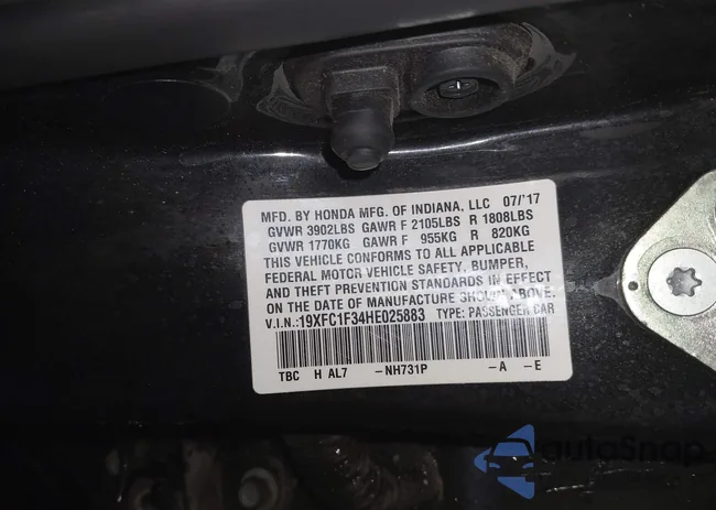 19XFC1F34HE025883: 38526727