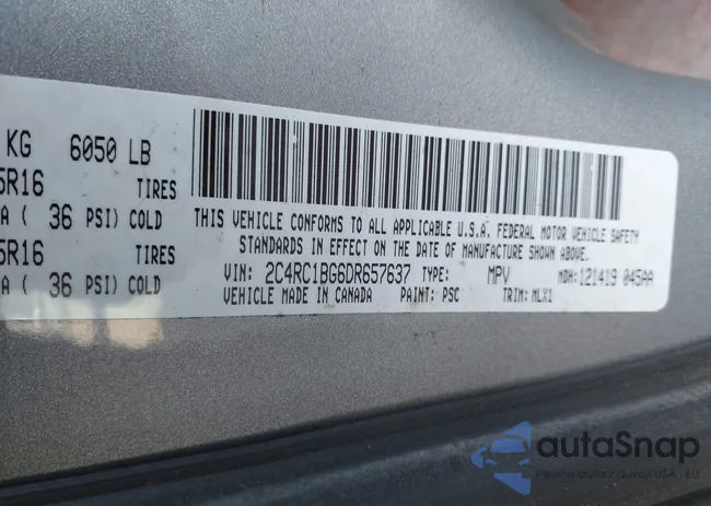 2C4RC1BG6DR657637: 38537101