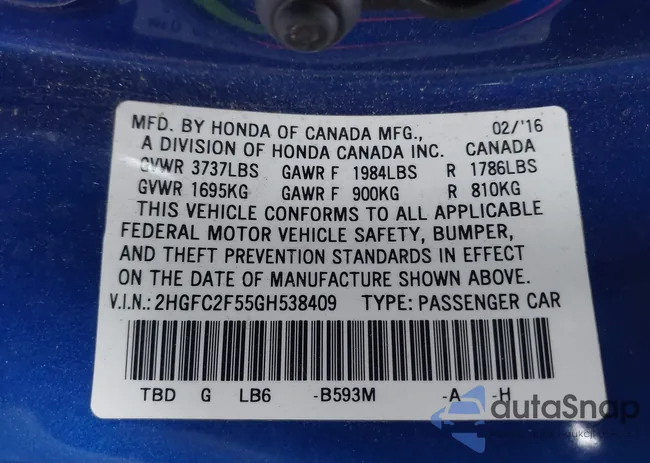 2HGFC2F55GH538409: 38547024