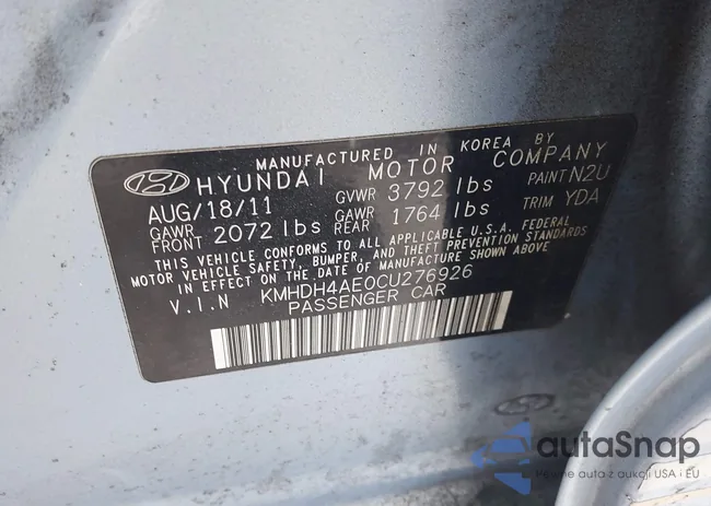 KMHDH4AE0CU276926: 38553757