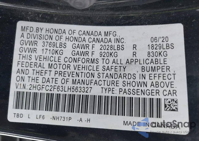 2HGFC2F63LH563327: 38559932