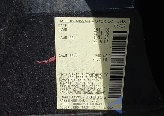 1N4AL3APXEN389853: 38563455