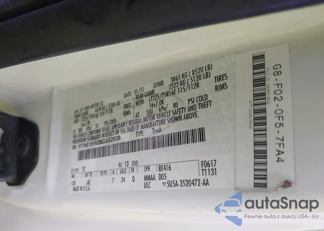 1FTNE1EW2BDA52638: 38575657