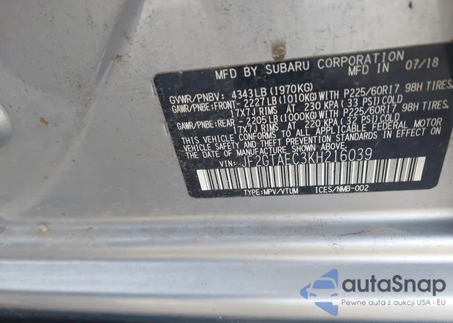 JF2GTAEC3KH216039: 38599025