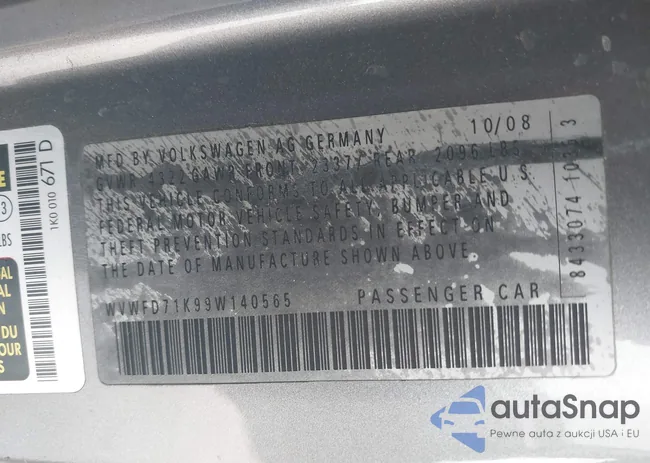 WVWFD71K99W140565: 38601508