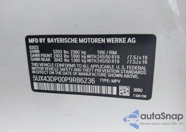 5UX43DP00P9R86236: 38617323