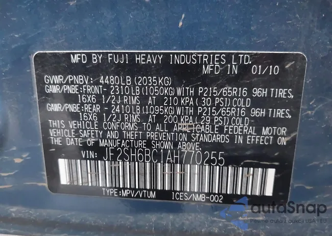 JF2SH6BC1AH770255: 38633924