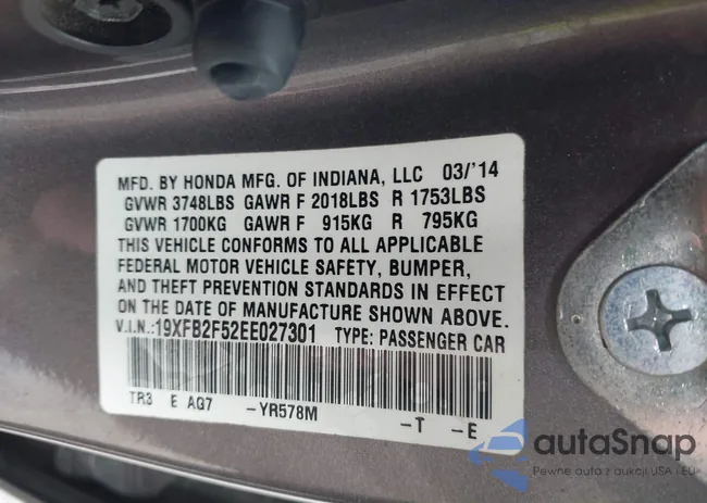 19XFB2F52EE027301: 38637916